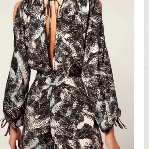 ASOS Snake Print Open Back Cold Shoulder R… - Picture 7 of 8